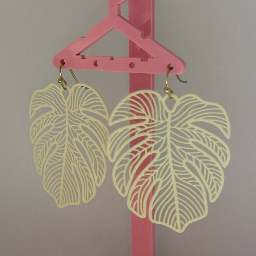 Elegant White Leaf Earrings